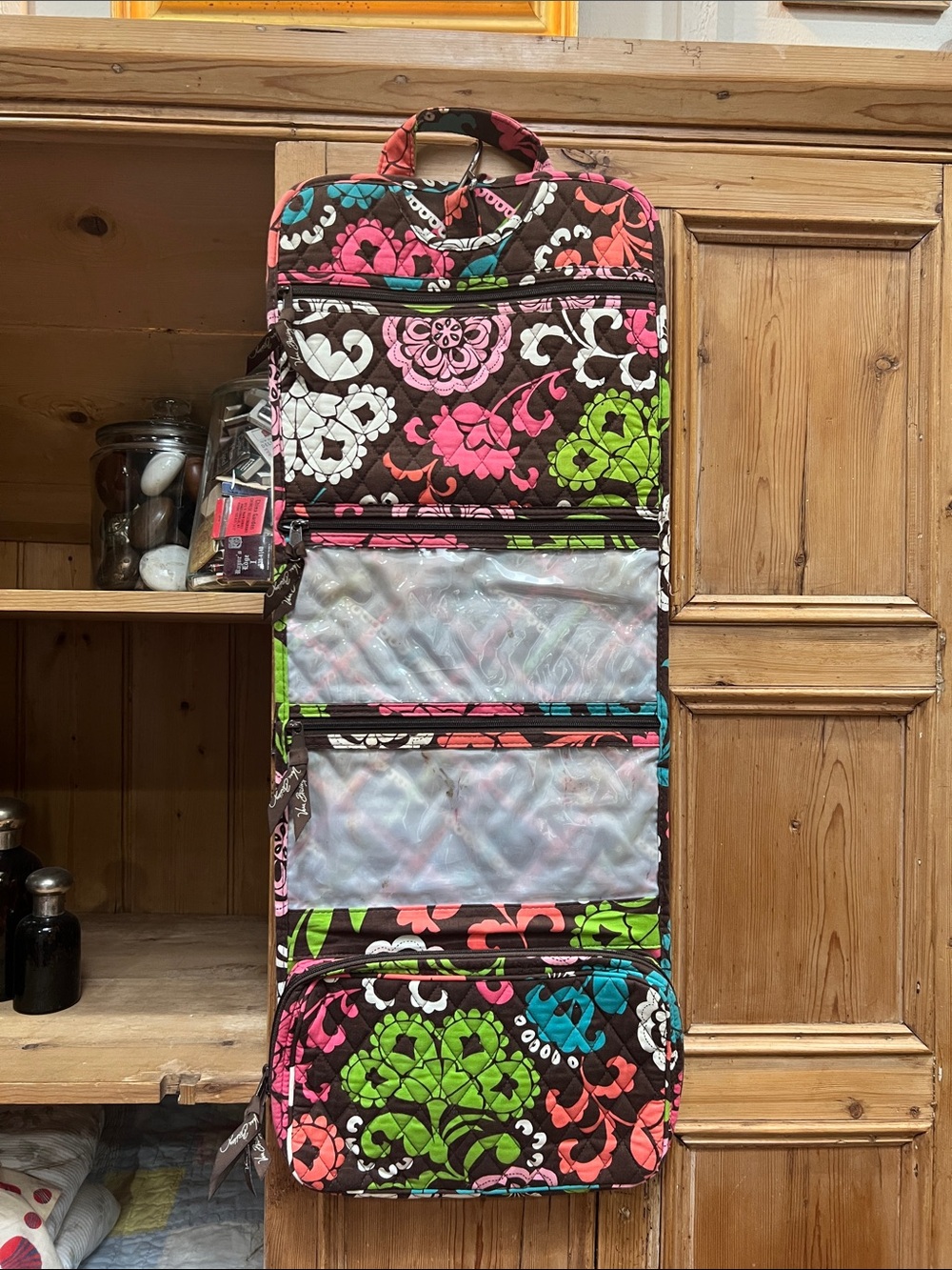 Vera Bradley Hanging Cosmetic Bag in Retired Lola Pattern